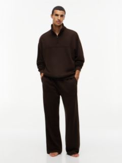 TH Original Terry Quarter-Zip Lounge Jumper — Brown 2
