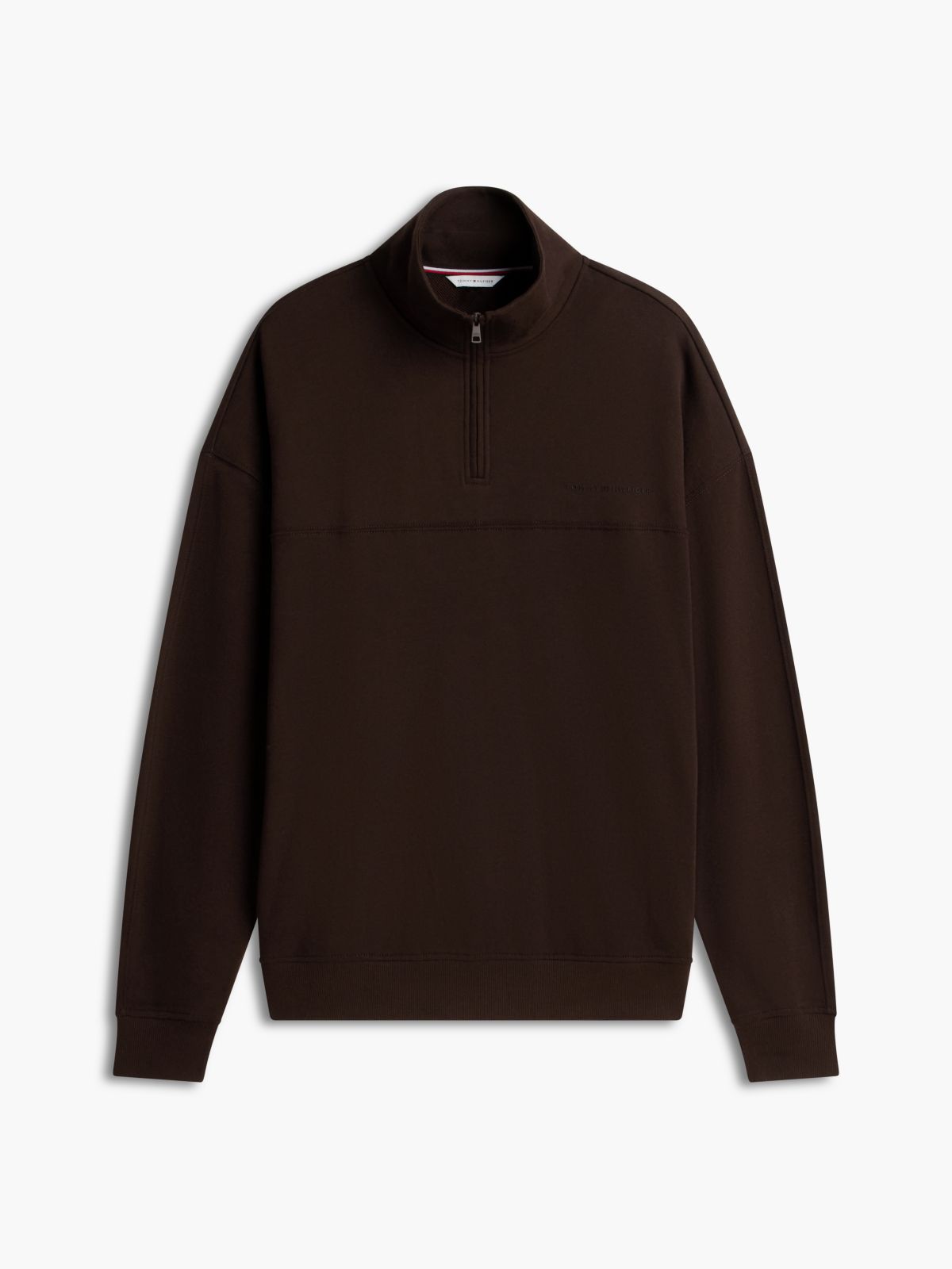 TH Original Terry Quarter-Zip Lounge Jumper — Brown