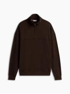 TH Original Terry Quarter-Zip Lounge Jumper — Brown 5