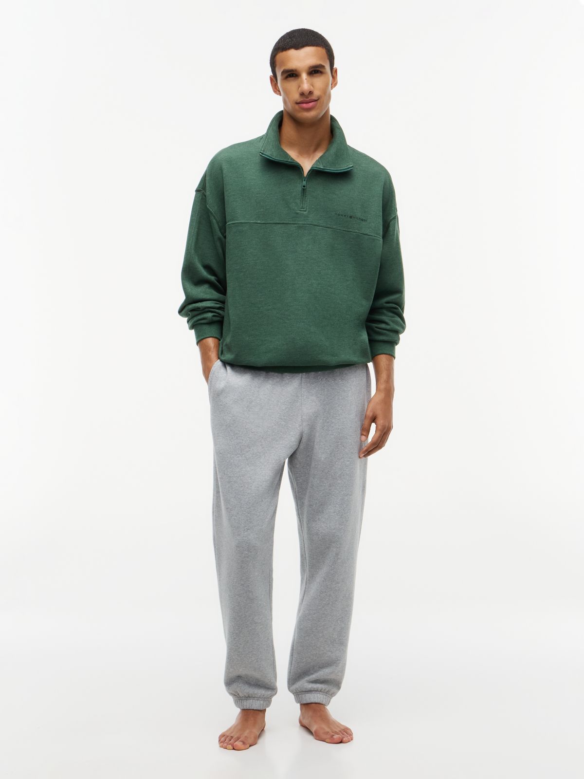 TH Original Terry Quarter-Zip Lounge Jumper — Green