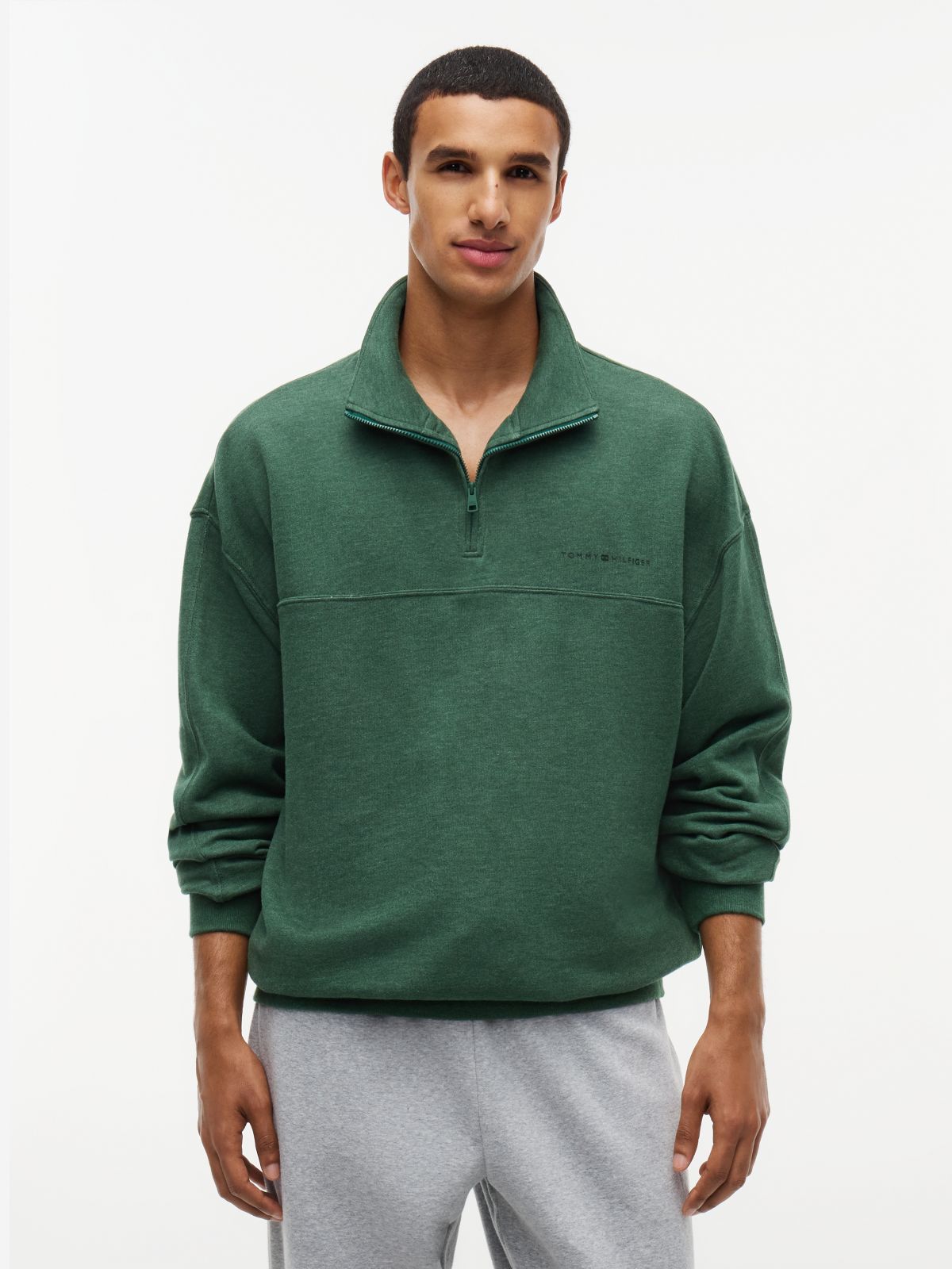 TH Original Terry Quarter-Zip Lounge Jumper — Green