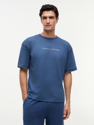 blue original lounge-t-shirt mit logo für herren - tommy hilfiger