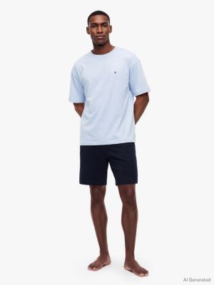 purple th original pyjama mit t-shirt und shorts für herren - tommy hilfiger