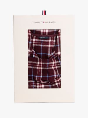 burgundy th original flannel relaxed pyjama gift box for men tommy hilfiger