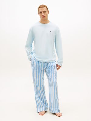 orange original pyjamaset met print voor heren - tommy hilfiger