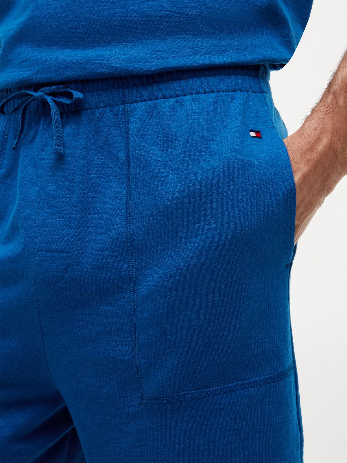 Essential Textured Jersey Pyjama Shorts — Blue