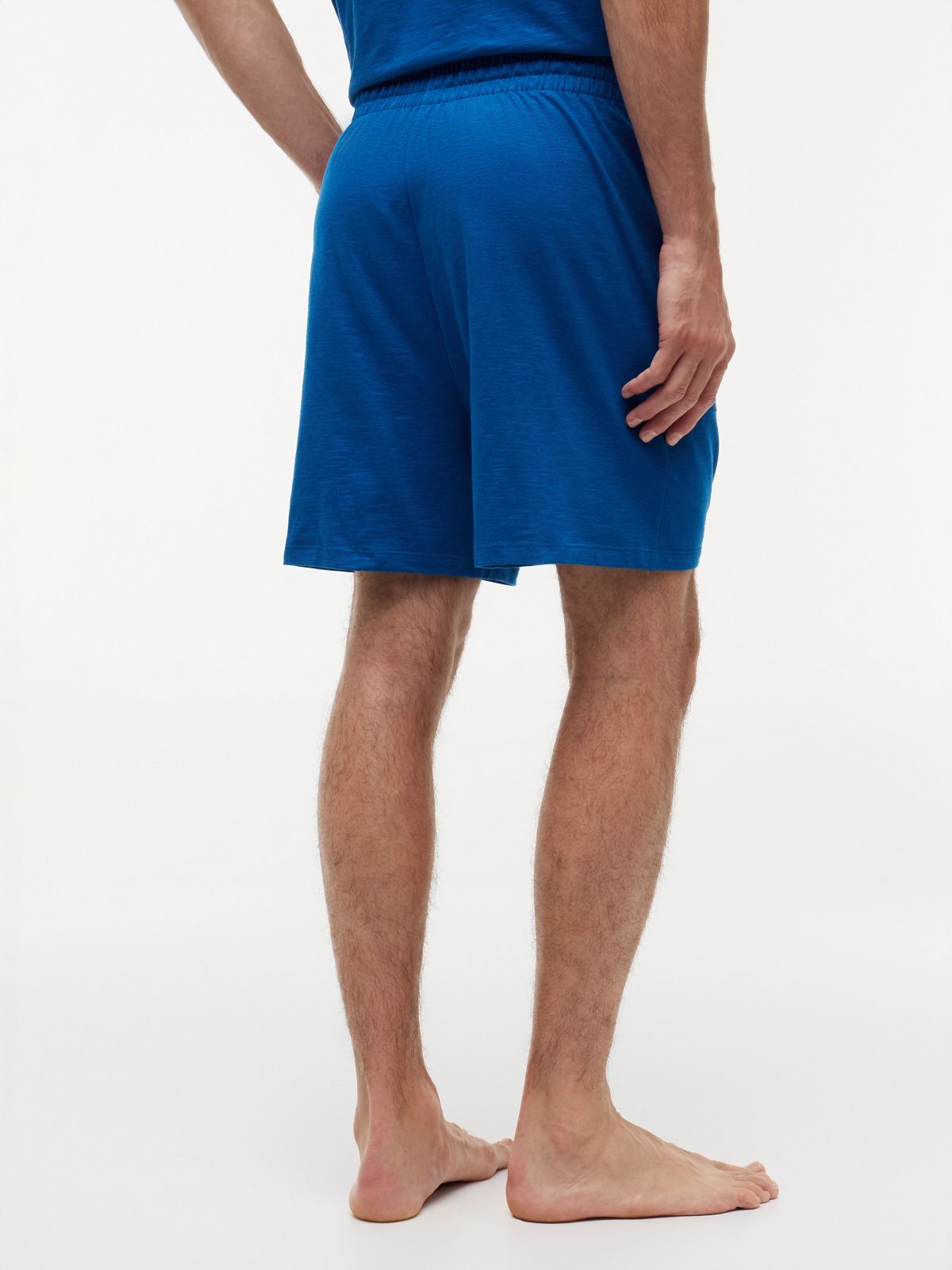 Essential Textured Jersey Pyjama Shorts — Blue