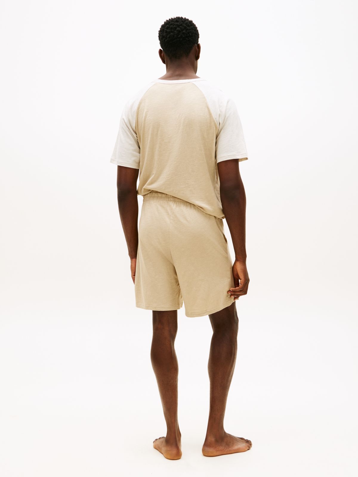 Essential Textured Jersey Pyjama Shorts — Khaki