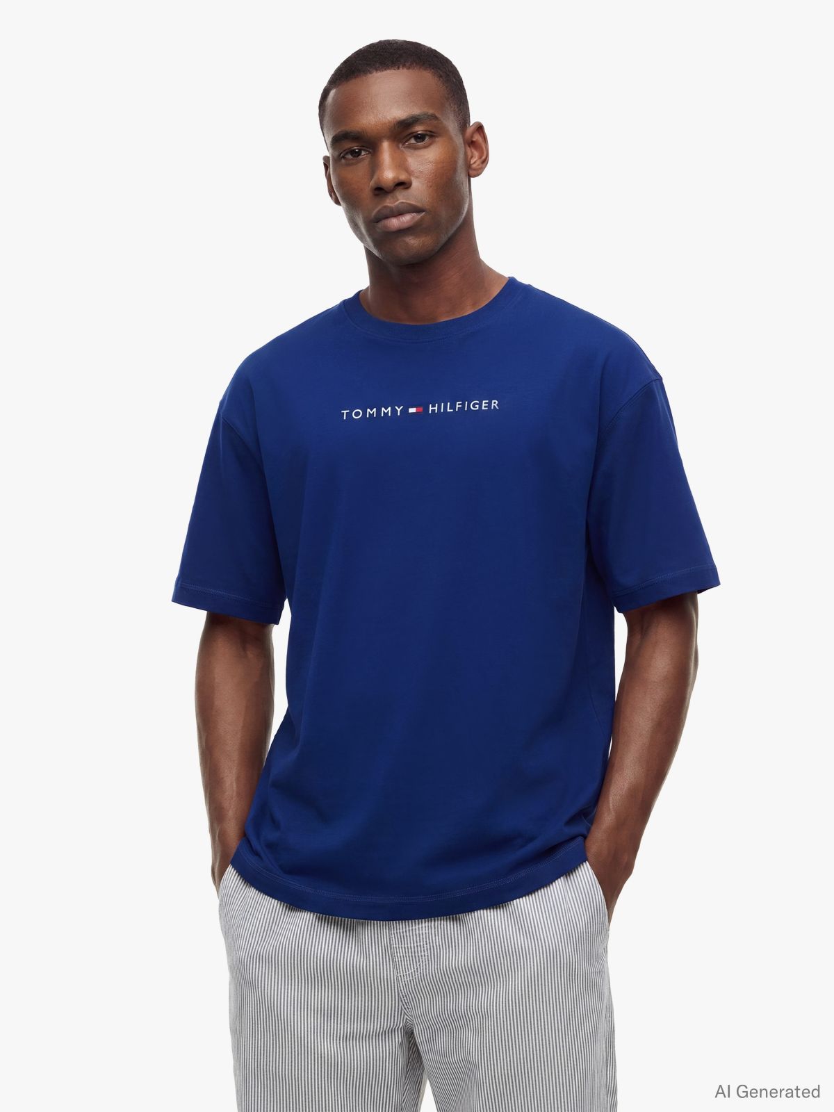 TH Original Logo Relaxed Lounge T-Shirt — Blue