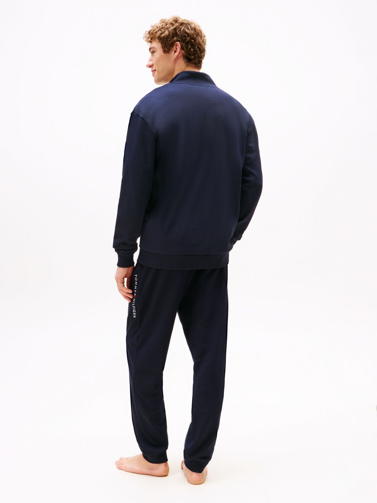 TH Original Logo Zip-Thru Lounge Sweatshirt — Blue