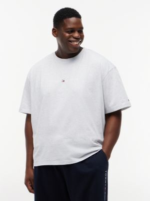 grey plus original pyjama-t-shirt mit logo für herren - tommy hilfiger