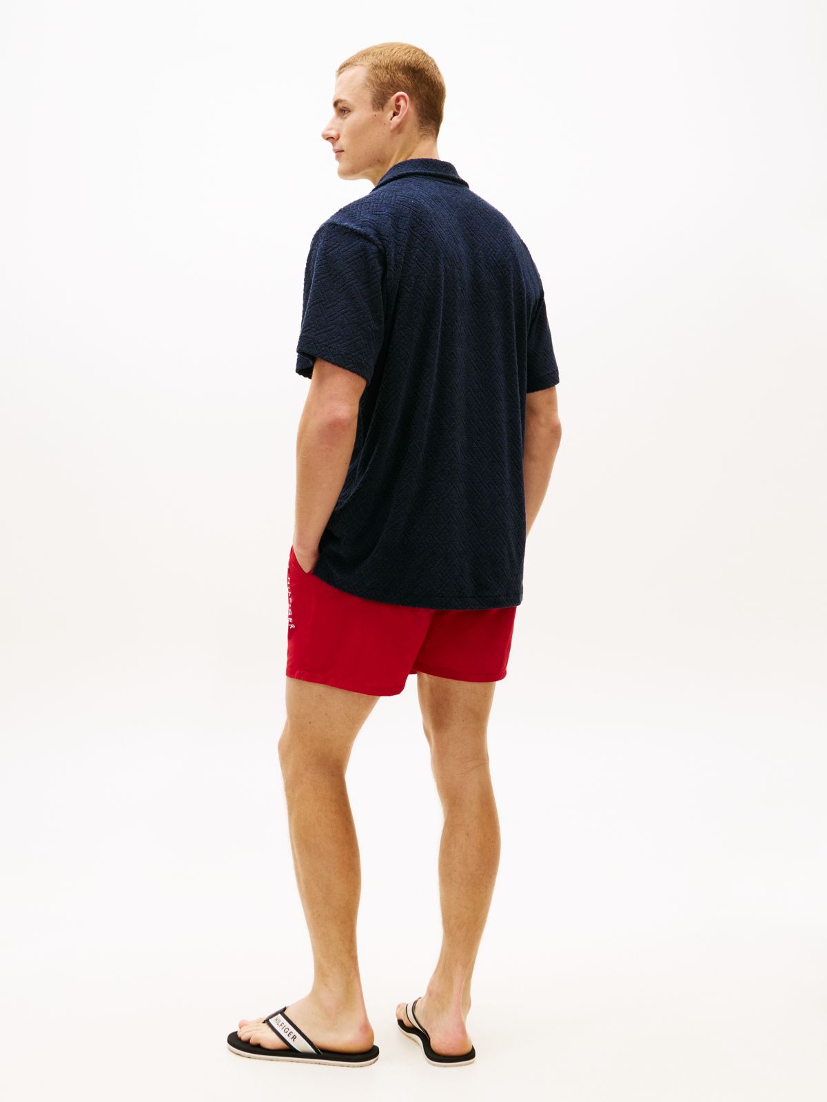 Essential Terry Jacquard Short Sleeve Shirt — Blue
