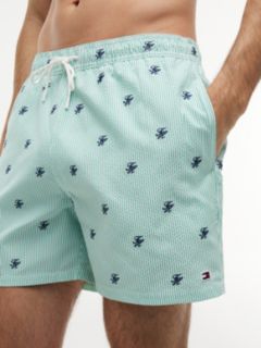 Ithaca Embroidery Mid Length Swim Shorts — Green 3