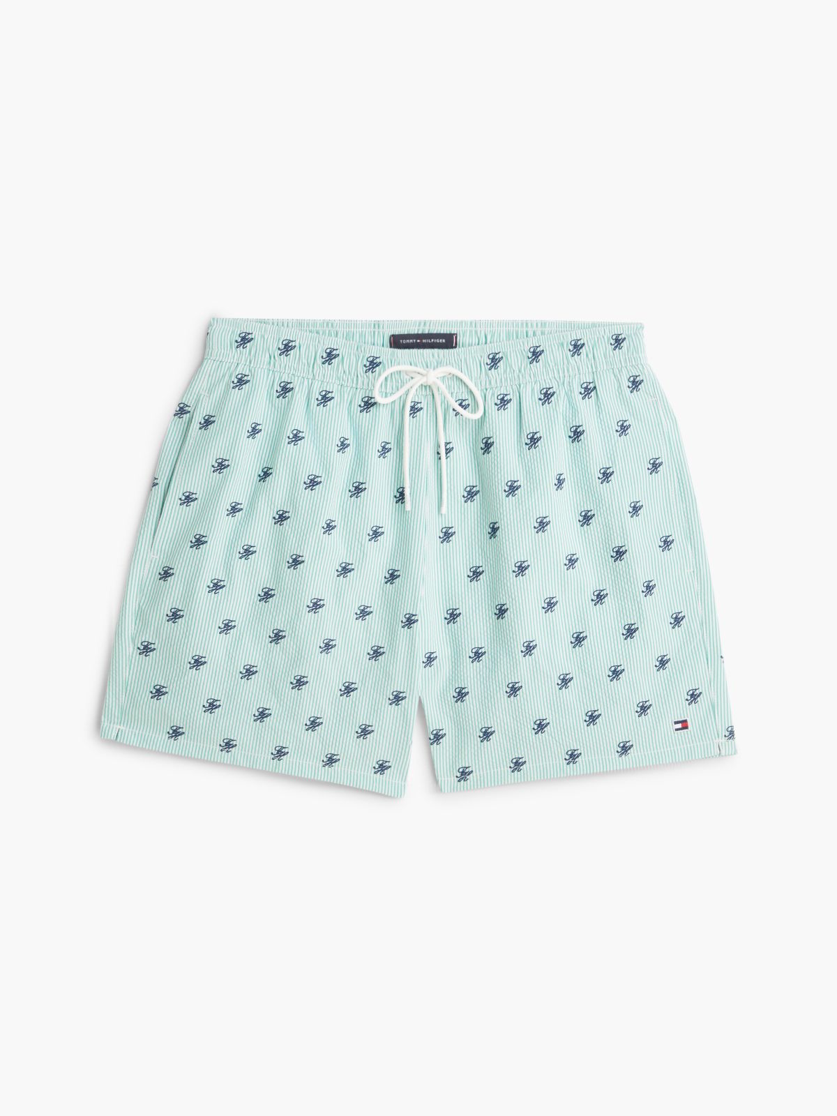 Ithaca Embroidery Mid Length Swim Shorts — Green