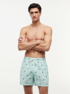 Ithaca Embroidery Mid Length Swim Shorts — Green 1