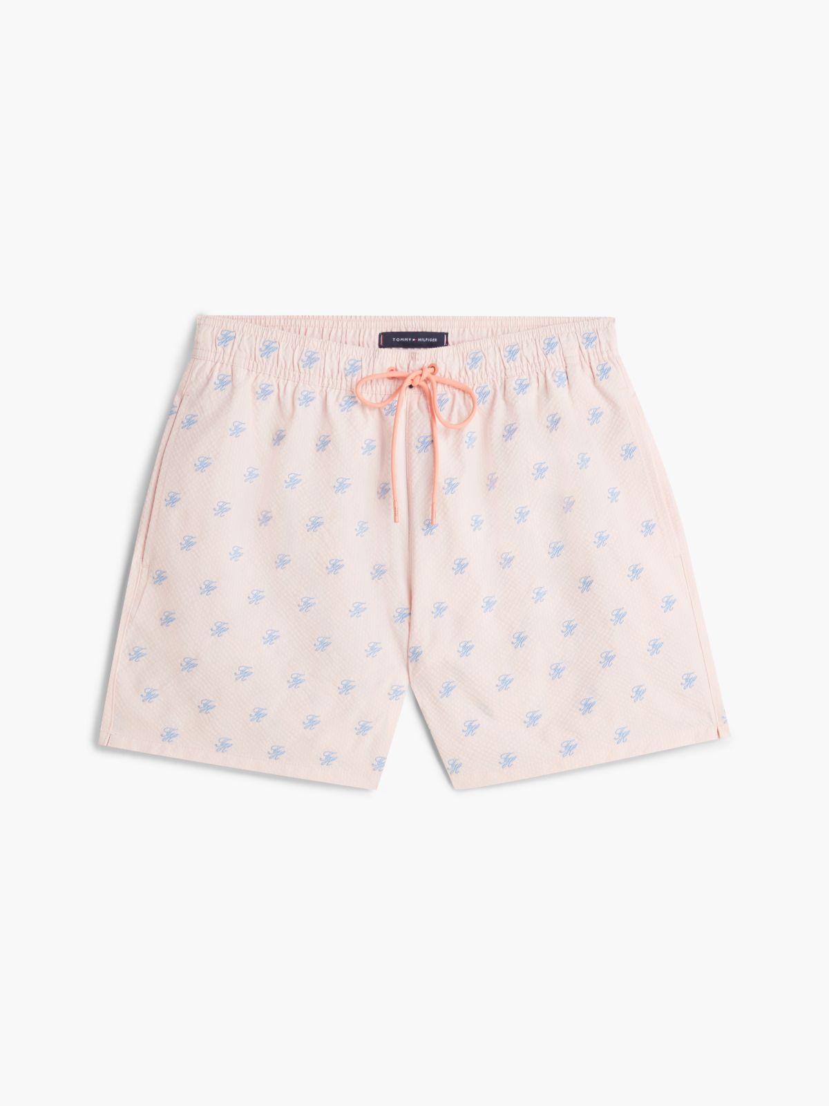 Ithaca Embroidery Mid Length Swim Shorts — Pink