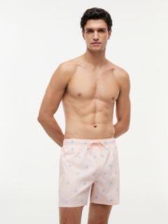 Ithaca Embroidery Mid Length Swim Shorts — Pink 1