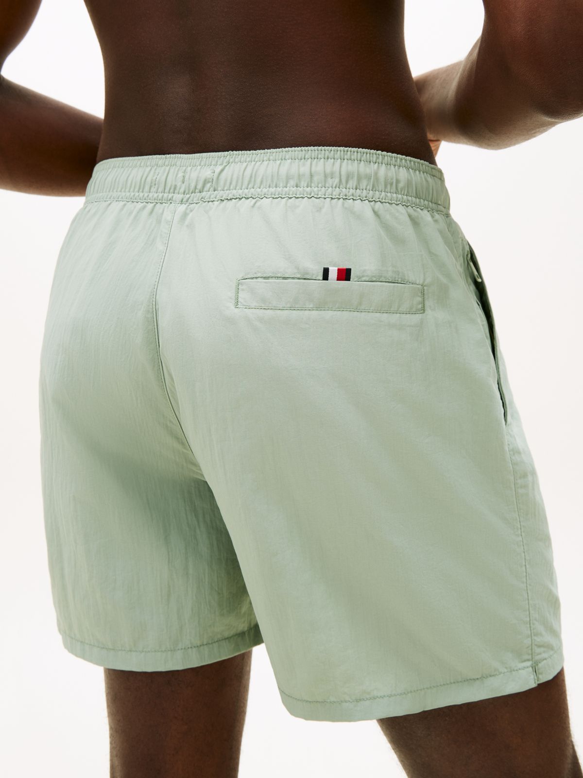 Original Logo Mid Length Swim Shorts — Grey