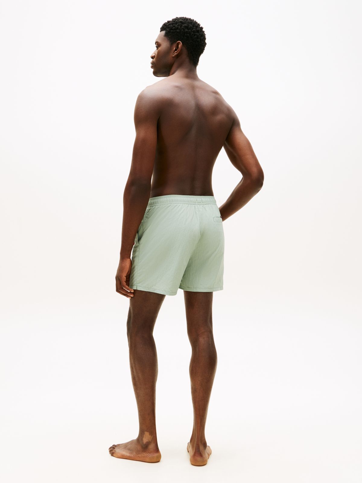 Original Logo Mid Length Swim Shorts — Grey