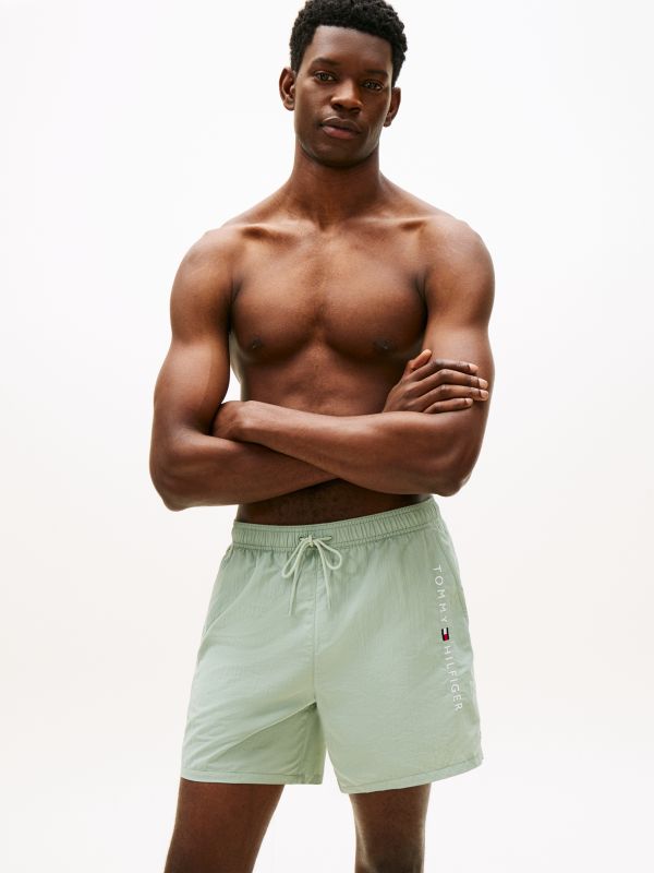 Original Logo Mid Length Swim Shorts — Grey