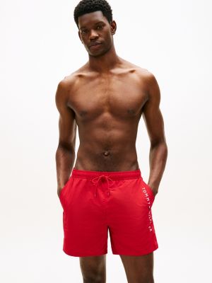 short de bain mi-long original à logo red pour hommes tommy hilfiger