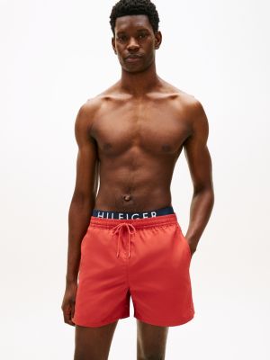 short de bain mi-long à double ceinture red pour hommes tommy hilfiger