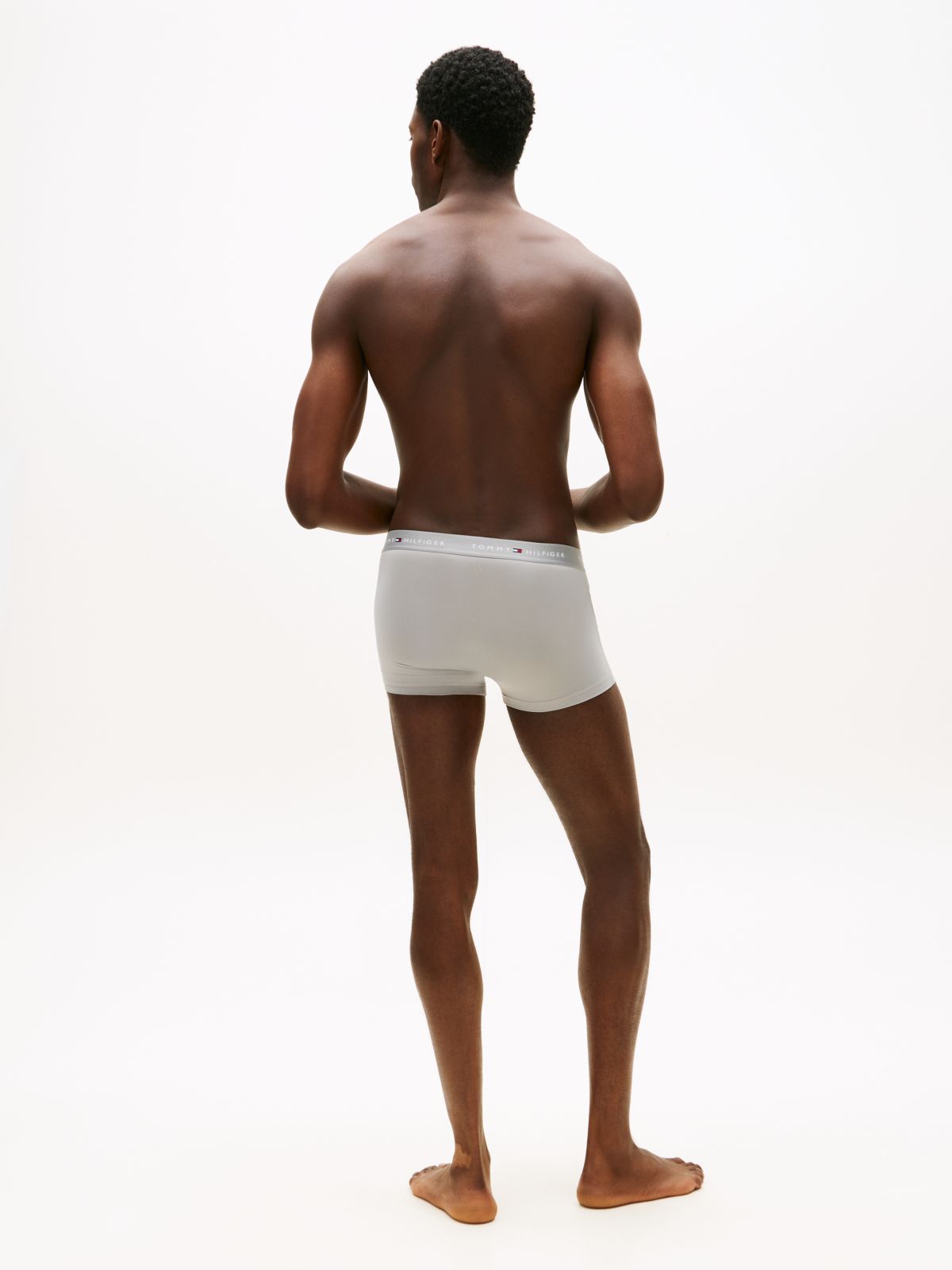 3-Pack Essential Signature Waistband Low Rise Trunks — Grey