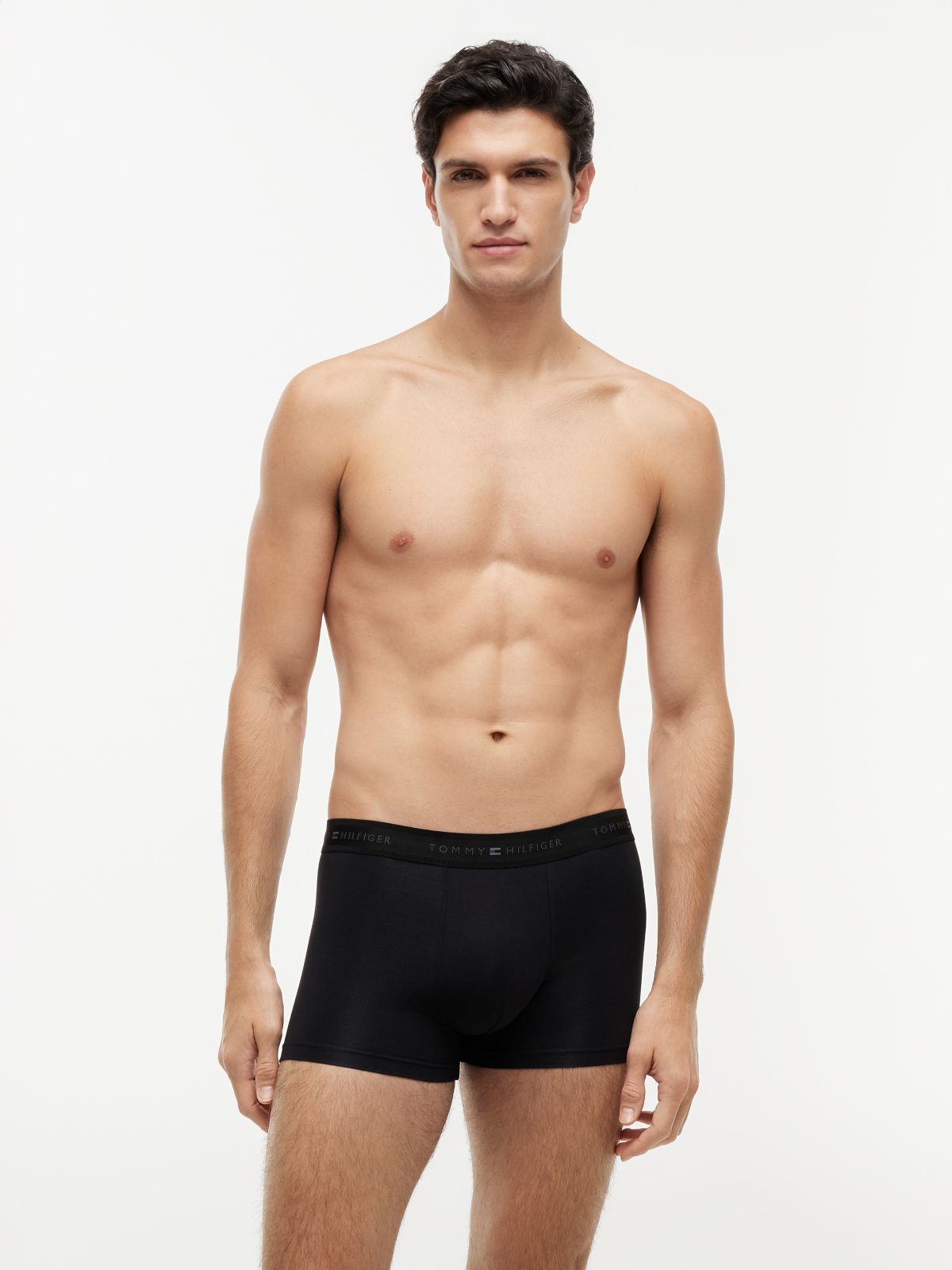 3-Pack Signature Waistband Trunks — Black