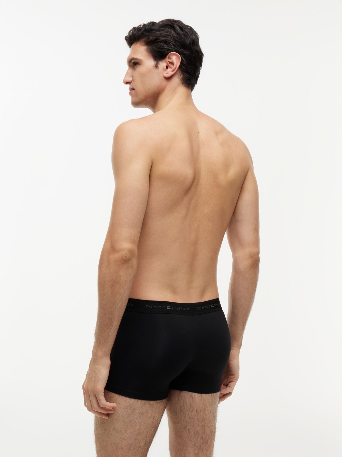 3-Pack Signature Waistband Trunks — Black