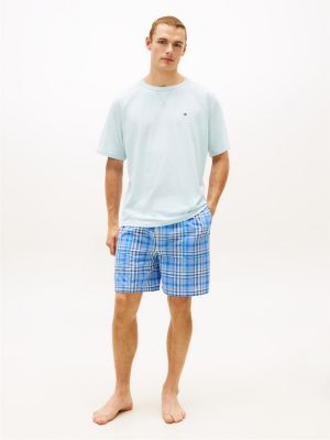 blue essential pyjama met t-shirt en short voor heren - tommy hilfiger