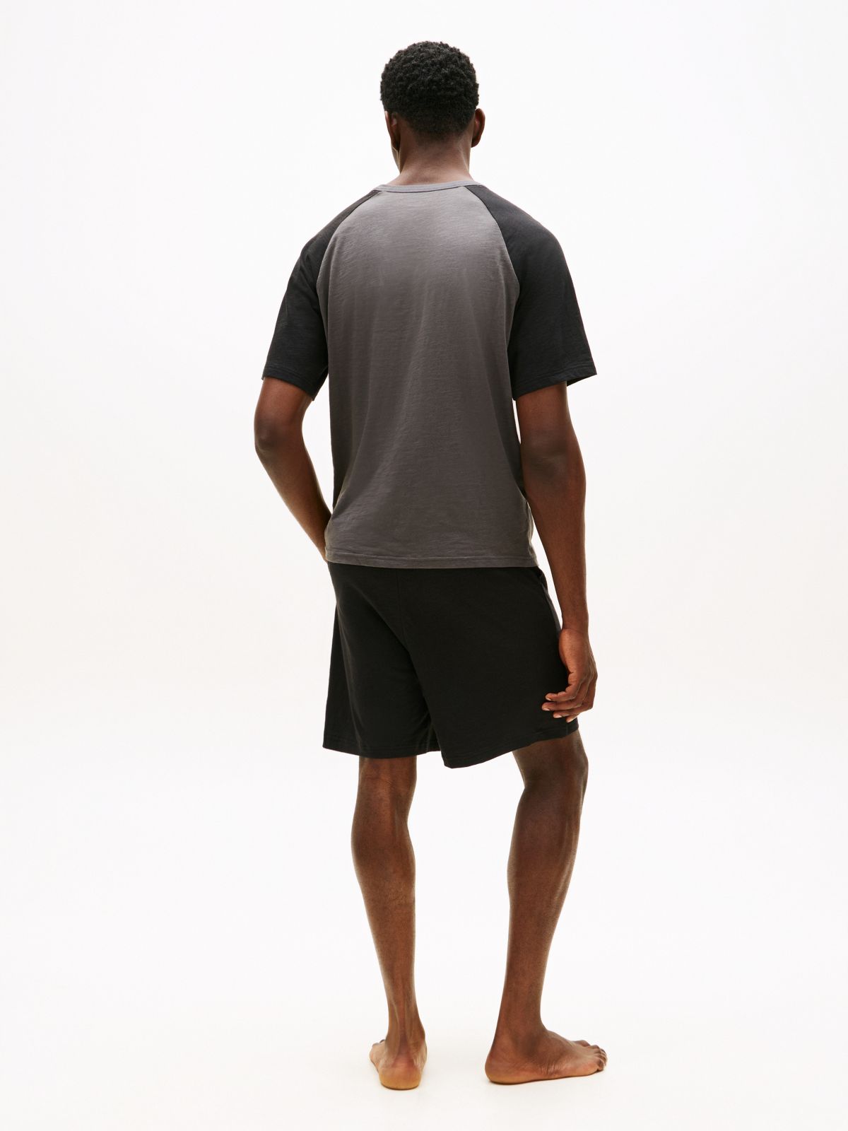 Essential Textured Jersey Shorts Pyjama Set — Red