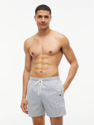 beige original print mid length swim shorts for men tommy hilfiger