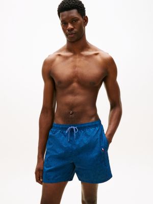 short de bain mi-long original à motif blue pour hommes tommy hilfiger