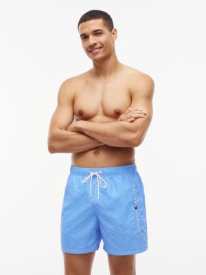 orange original print mid length swim shorts for men tommy hilfiger