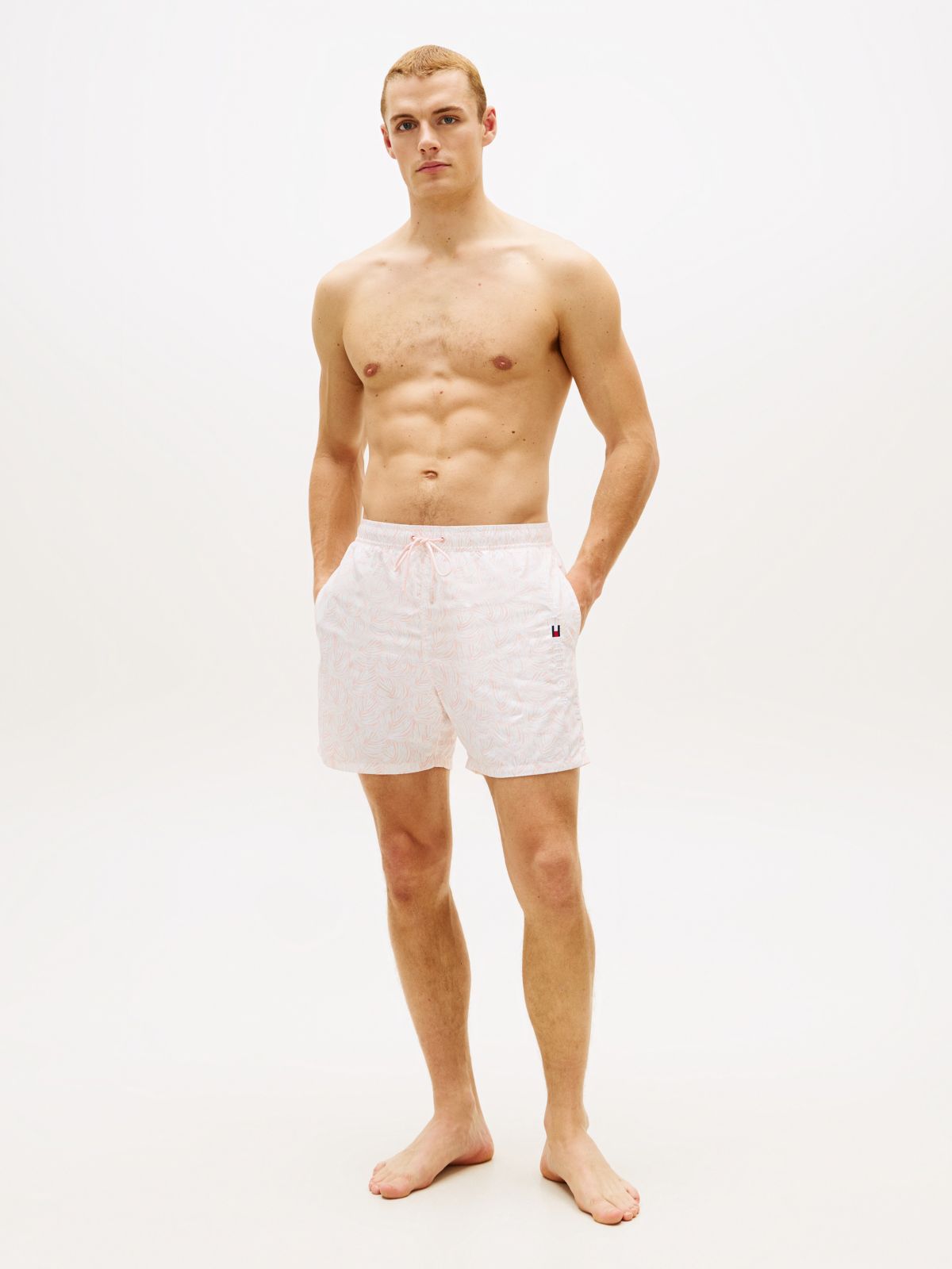 Original Print Mid Length Swim Shorts — Pink