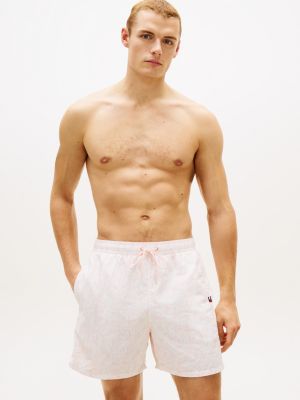 short de bain mi-long original à motif pink pour hommes tommy hilfiger