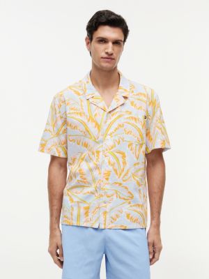 blue essential bowling-hemd mit print für herren - tommy hilfiger