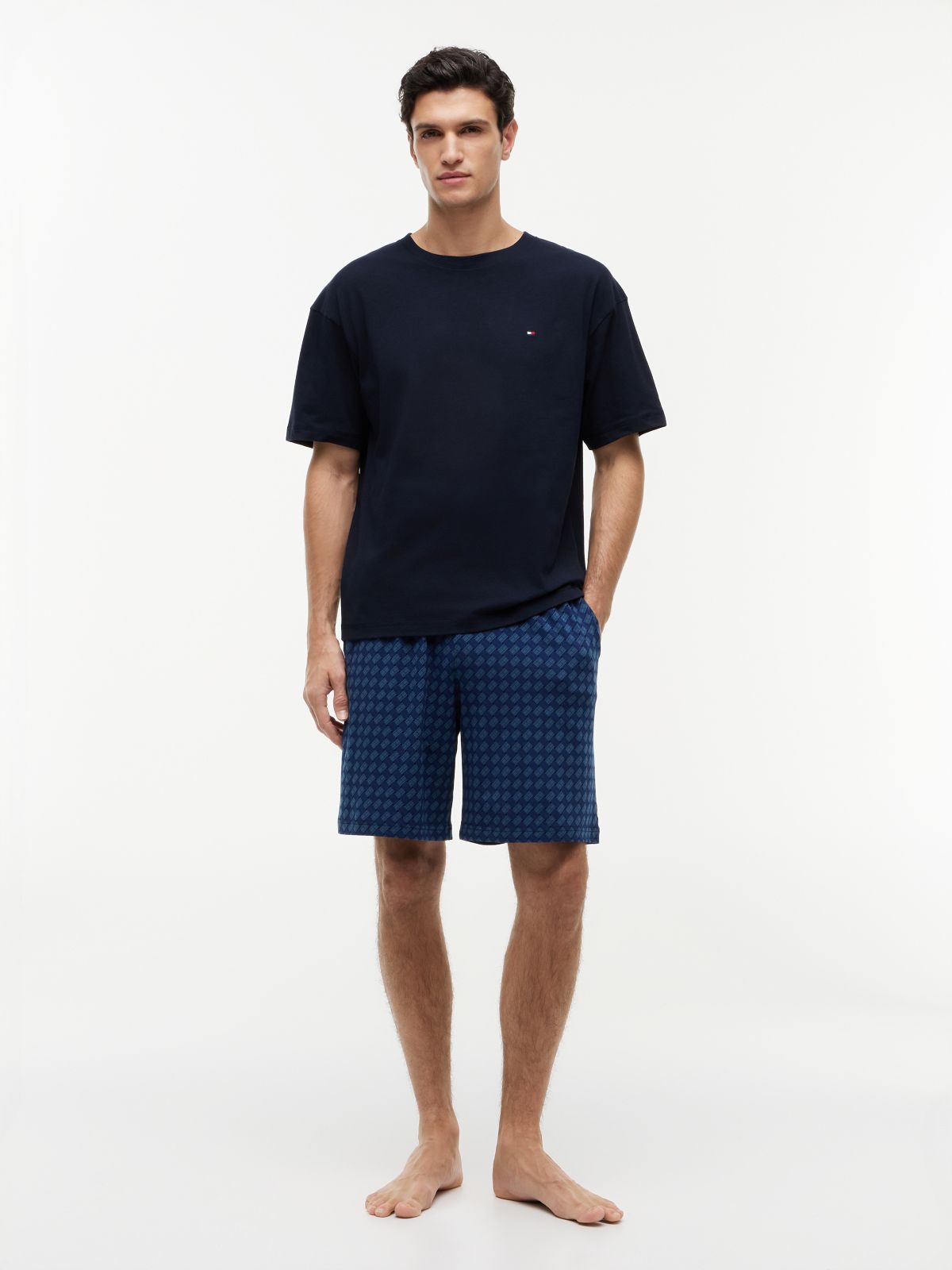 TH Original Print Jersey Shorts Pyjama Set — Gold