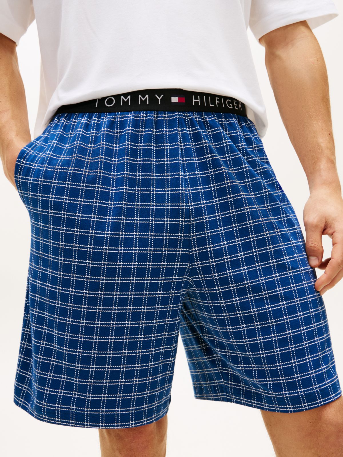 TH Original Print Jersey Shorts Pyjama Set — White