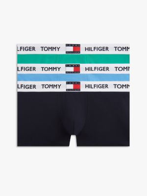 purple 3-pack heritage logo waistband trunks for men tommy hilfiger
