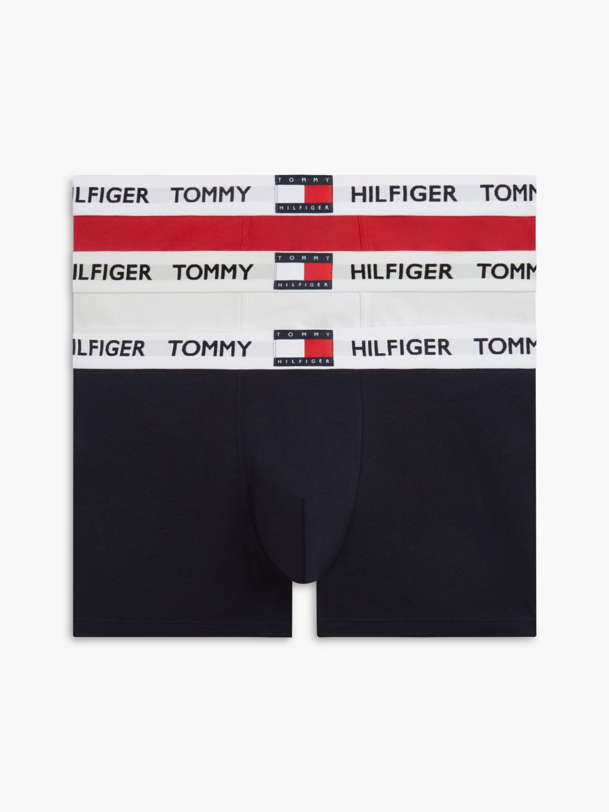 3-Pack Heritage Logo Waistband Trunks — Red