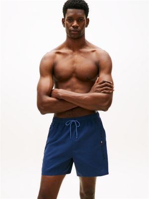 short de bain mi-long original rayé blue pour hommes tommy hilfiger