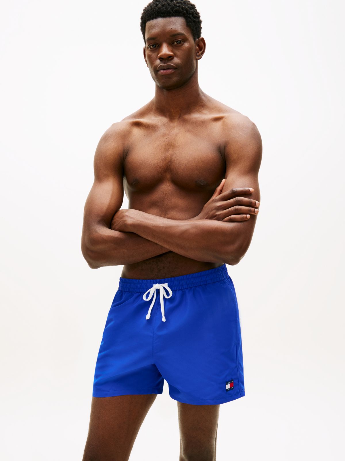 Heritage Logo Mid Length Swim Shorts — Blue