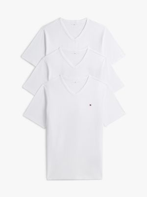 yellow set van 3 jersey t-shirts met v-hals voor heren - tommy hilfiger
