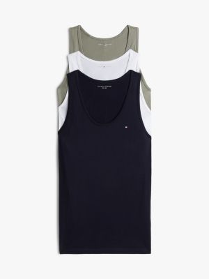 3 pack canottiere signature in jersey black da uomini tommy hilfiger