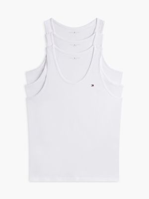 white 3-pack signature lounge tank tops for men tommy hilfiger