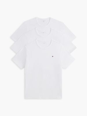  white 3-pack signature jersey lounge t-shirts for men tommy hilfiger