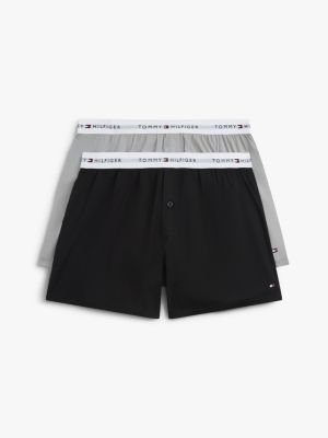 multi 2-pack signature logo poplin boxer shorts for men tommy hilfiger