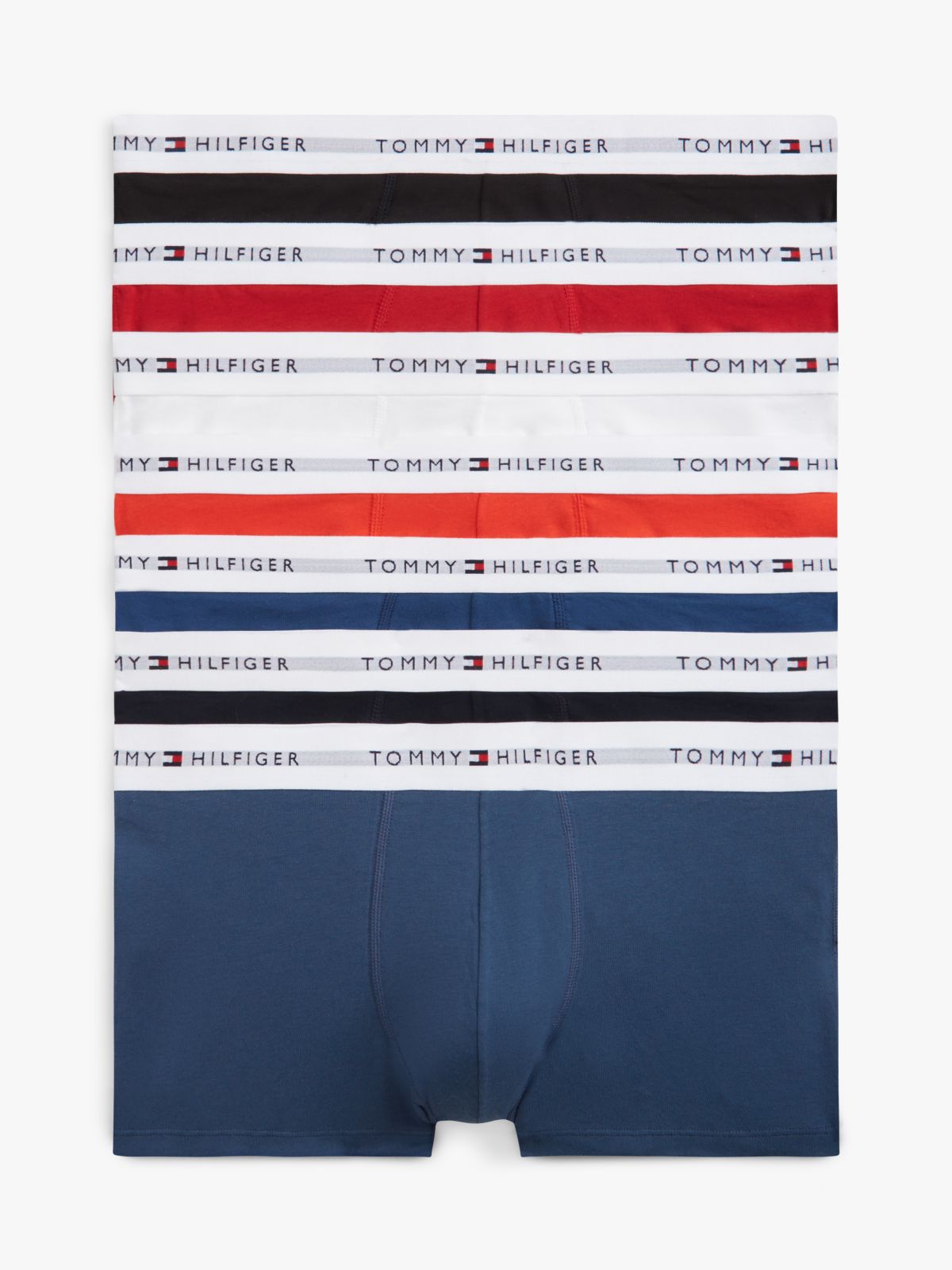 7-Pack Signature Logo Waistband Trunks — Black