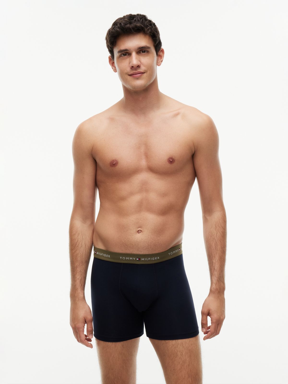 3-Pack Signature Contrast Waistband Boxer Briefs — Beige